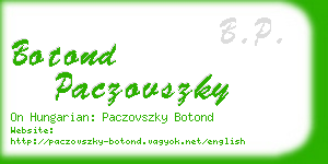 botond paczovszky business card